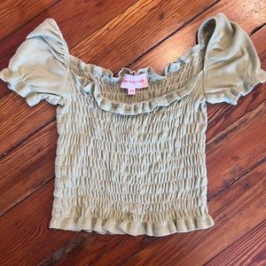 Lisa Says Gah Pistachio Crop Top